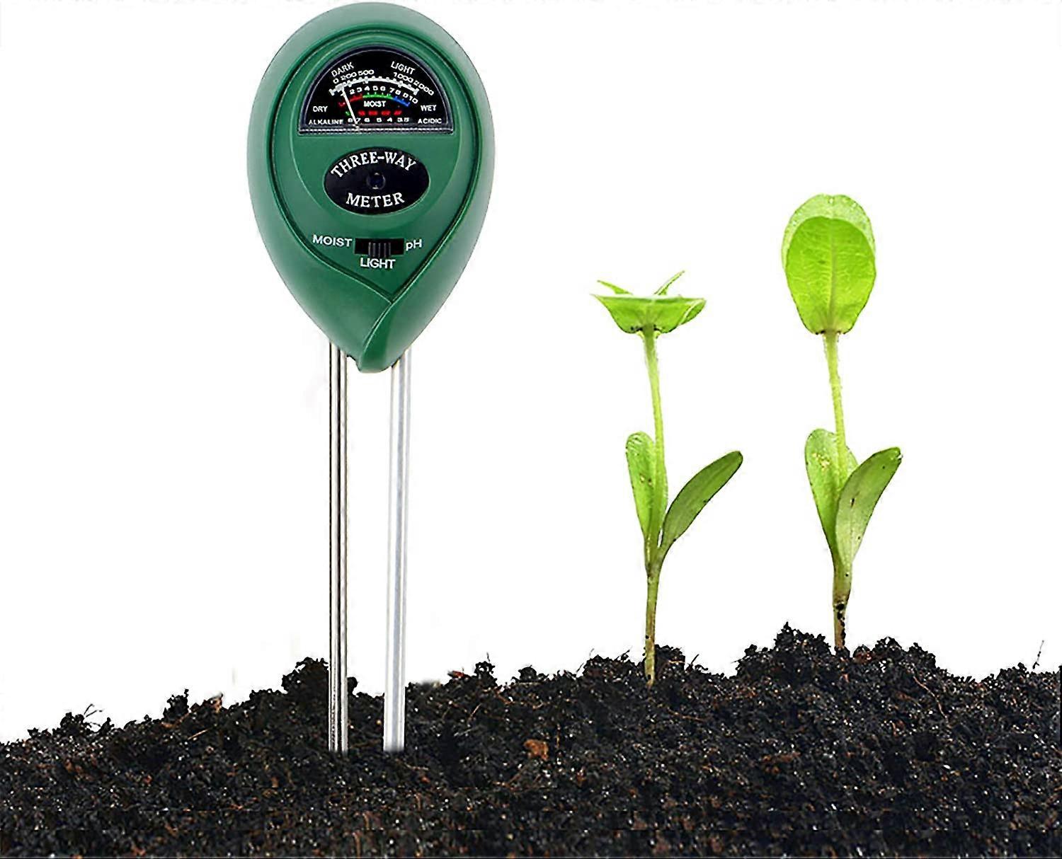 Soil Tester Kit, 3 in 1 Soil Tester Moisture Meter, Light and pH Acidity Tester, for Flower/Grass/Plant/Garden/Farm/Lawn (No Battery Needed)