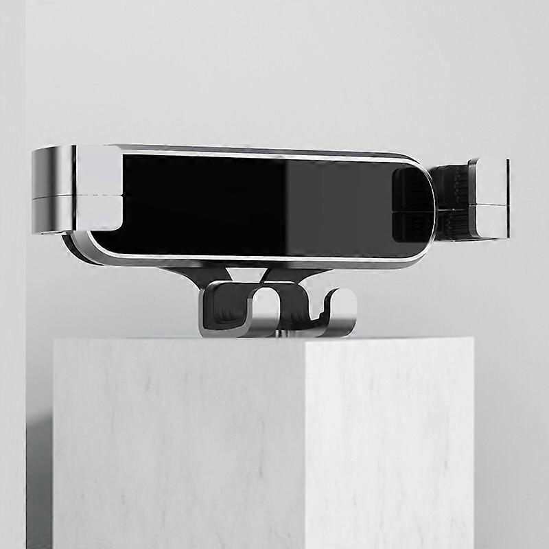 Silver Space-Car Mobile Phone Navigation Holder Mini Mobile Phone Holder Car Mount Air Vent Mount Snap-on Car Gravity Metal Branch