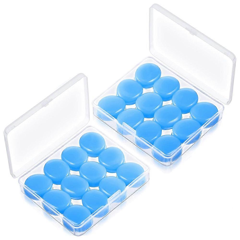 (Blue)12 Pairs Silicone Ear Plugs for Sleeping Soft Reusable Moldable Silicone Earplugs Gel Ear Plugs Noise Cancelling Earplugs with Case for Swimming