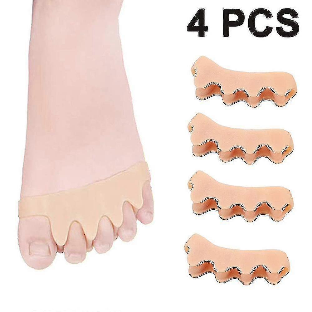 4 Pcs Toe Separators For Overlapping Toes And Restore Crooked