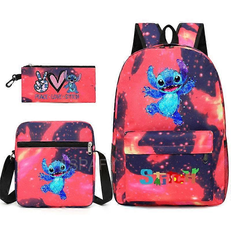 3pcs Sets Canvas Schoolbags Lilo and Stitch Girls Women Backpacks Laptop Backpack For Boys School Bags Travel Bagpack Mochila