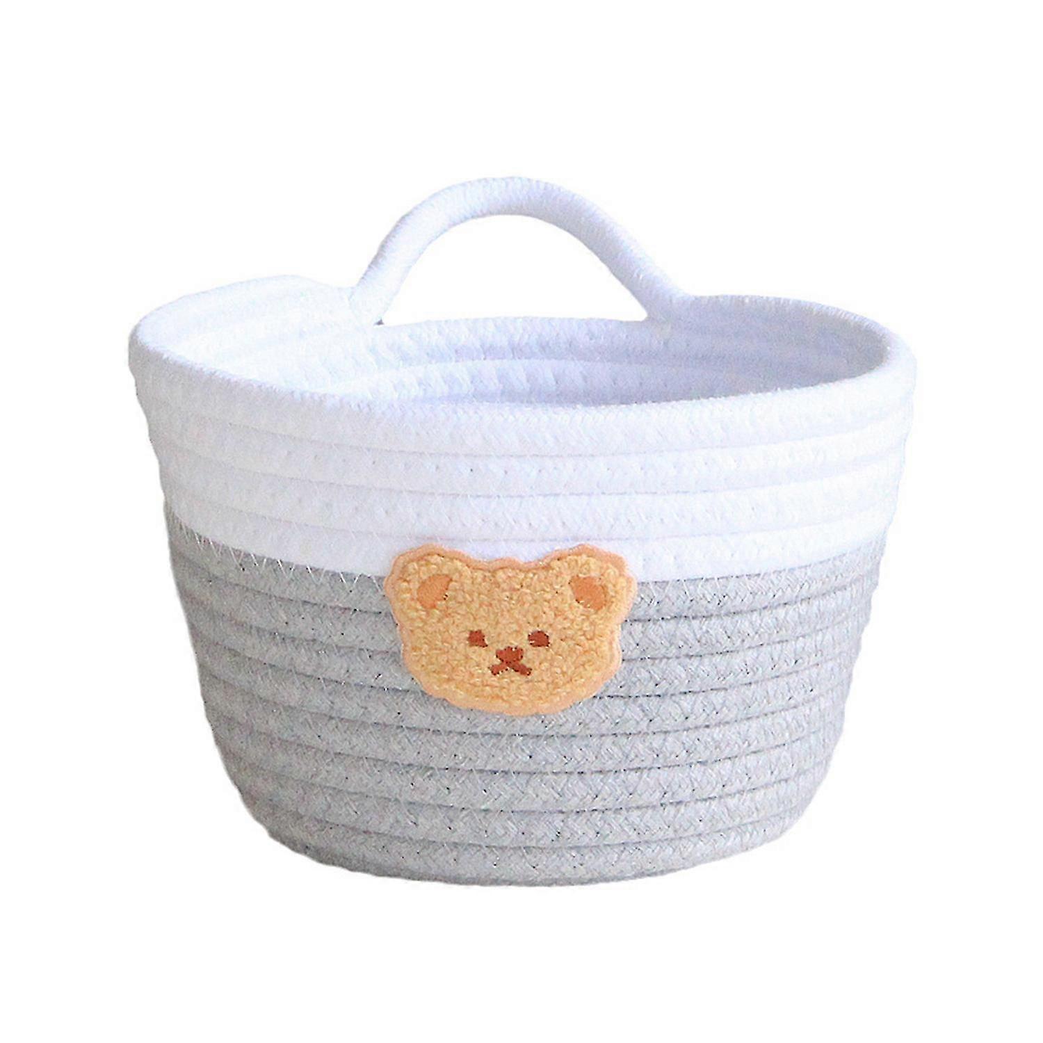 Handmade Bright-colored Storage Basket Multi-use Delicate Cotton Rope Sundries Basket for Home