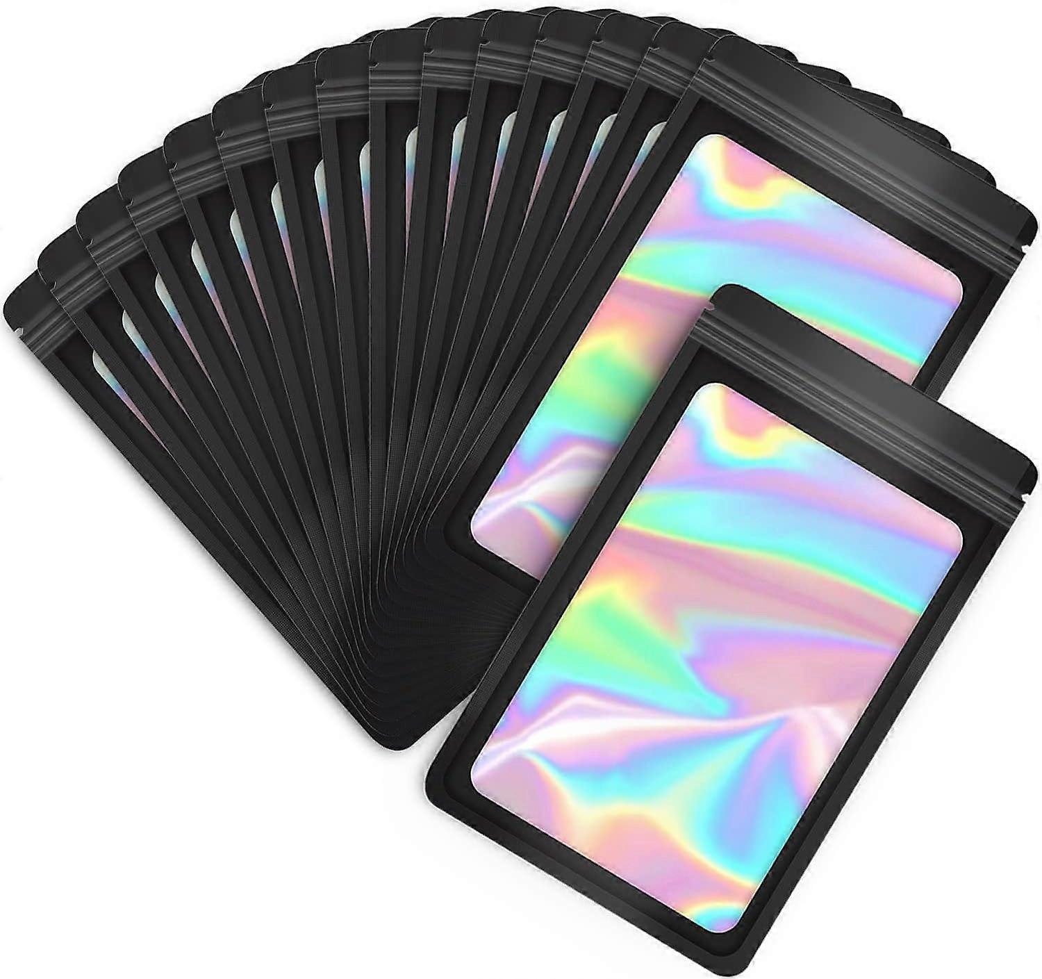 100pcs Mylar Holographic,Resealable Smell Proof Foil Pouches