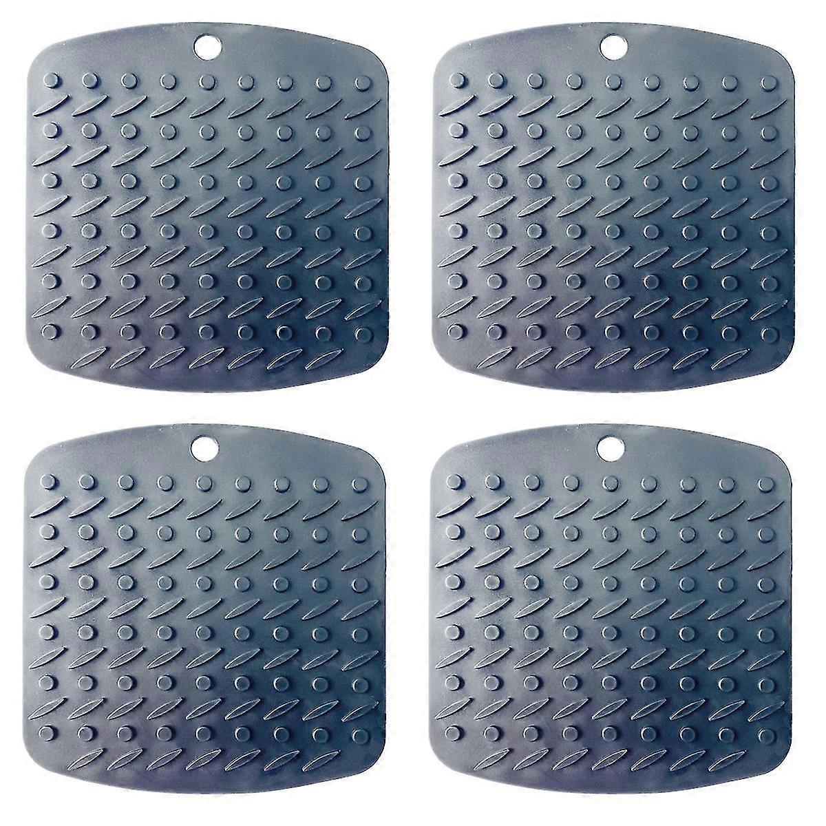 4 pieces of thick square insulation pad silicone insulation pad multifunctional kitchen table anti-scalding, non-slip and high-temperature insulation