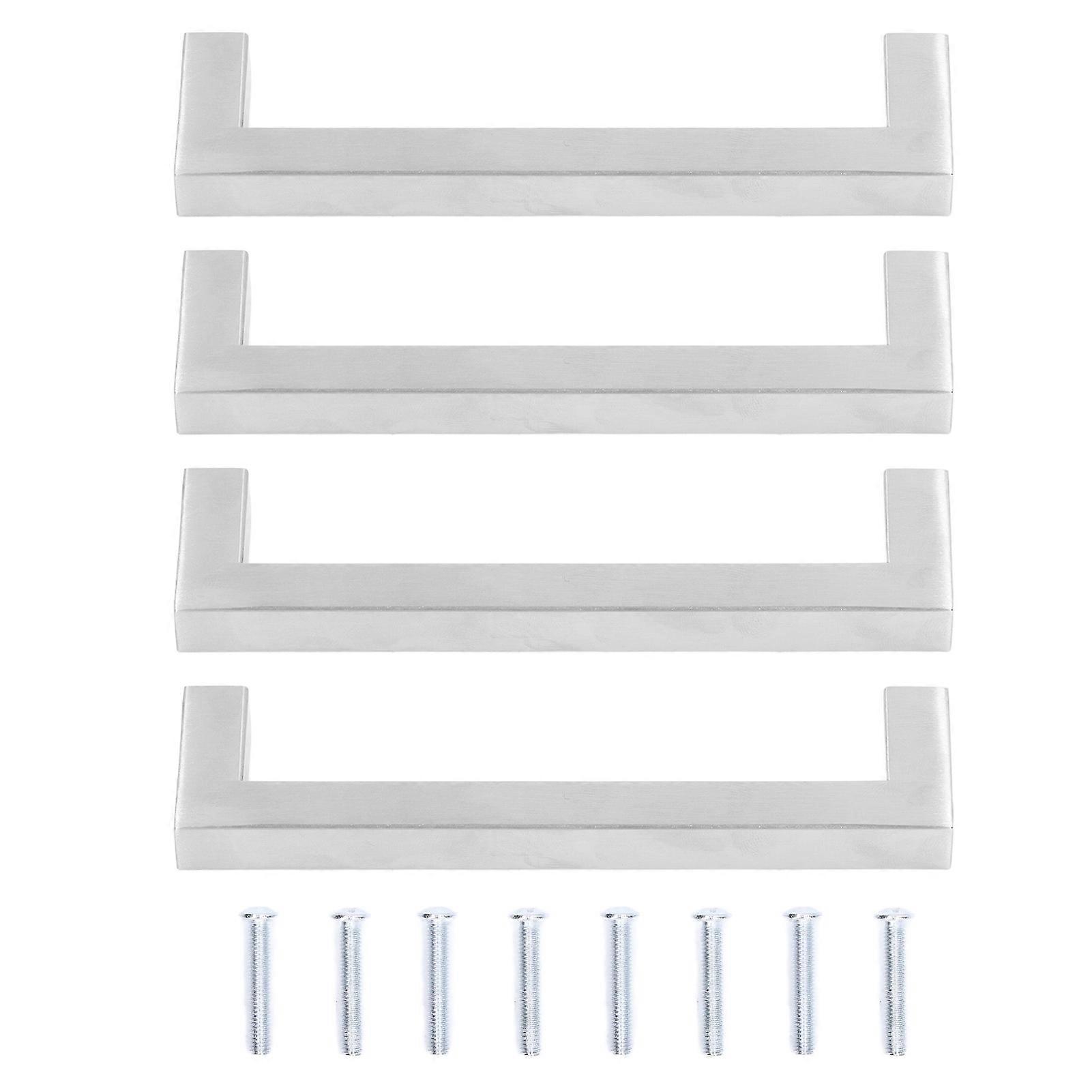 4סט ידיות ארון 201 משיכות ארון נירוסטה עבור דלתות רהיטים מגירות שולחן 12x12x160