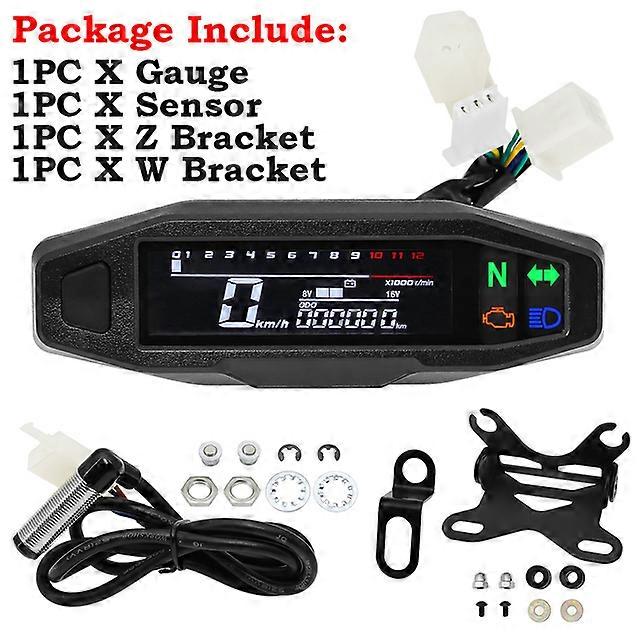 A New Universal Moto RPM Tachometer Speedometer Speed Gauge Tacho Meter Digital Odometer Instrument Sensor Set For Motorcycle
