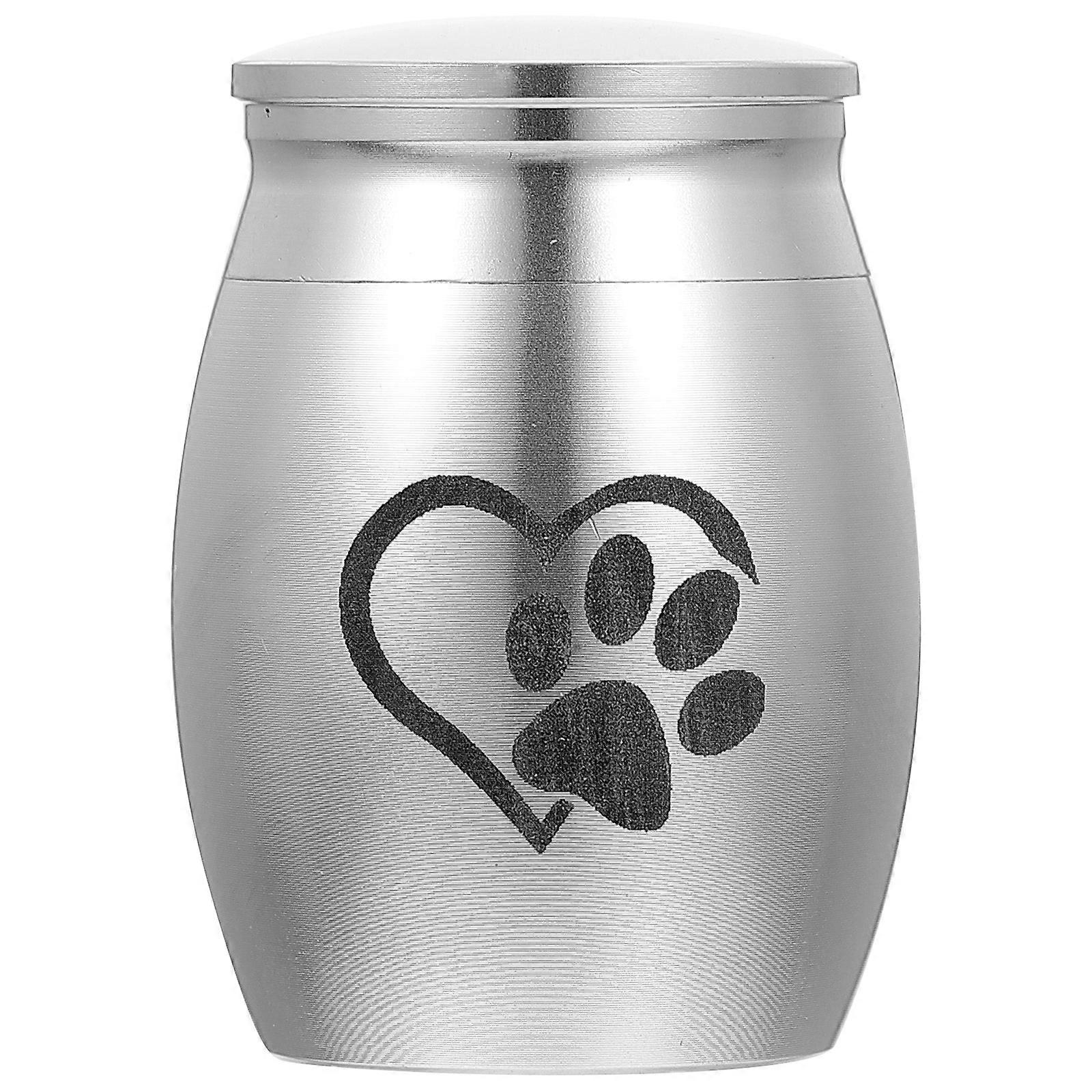 Acero inoxidable Cat Urn Pet Bone Ash Container Dog Ashes Storage Casket