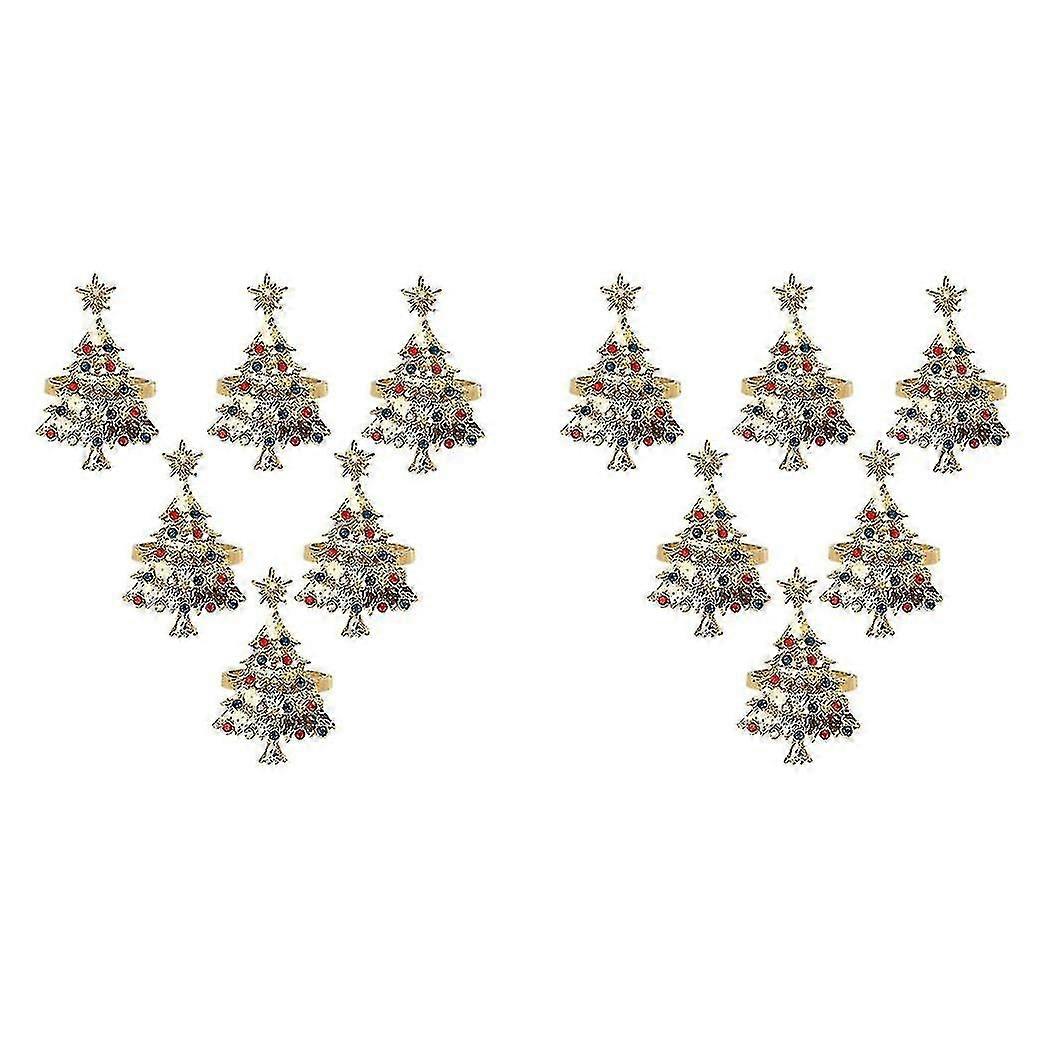 12pcsクリスマスナプキンボタンナプキンリングナプキンリング布リングダイヤモンドクリスマスナプキンリング