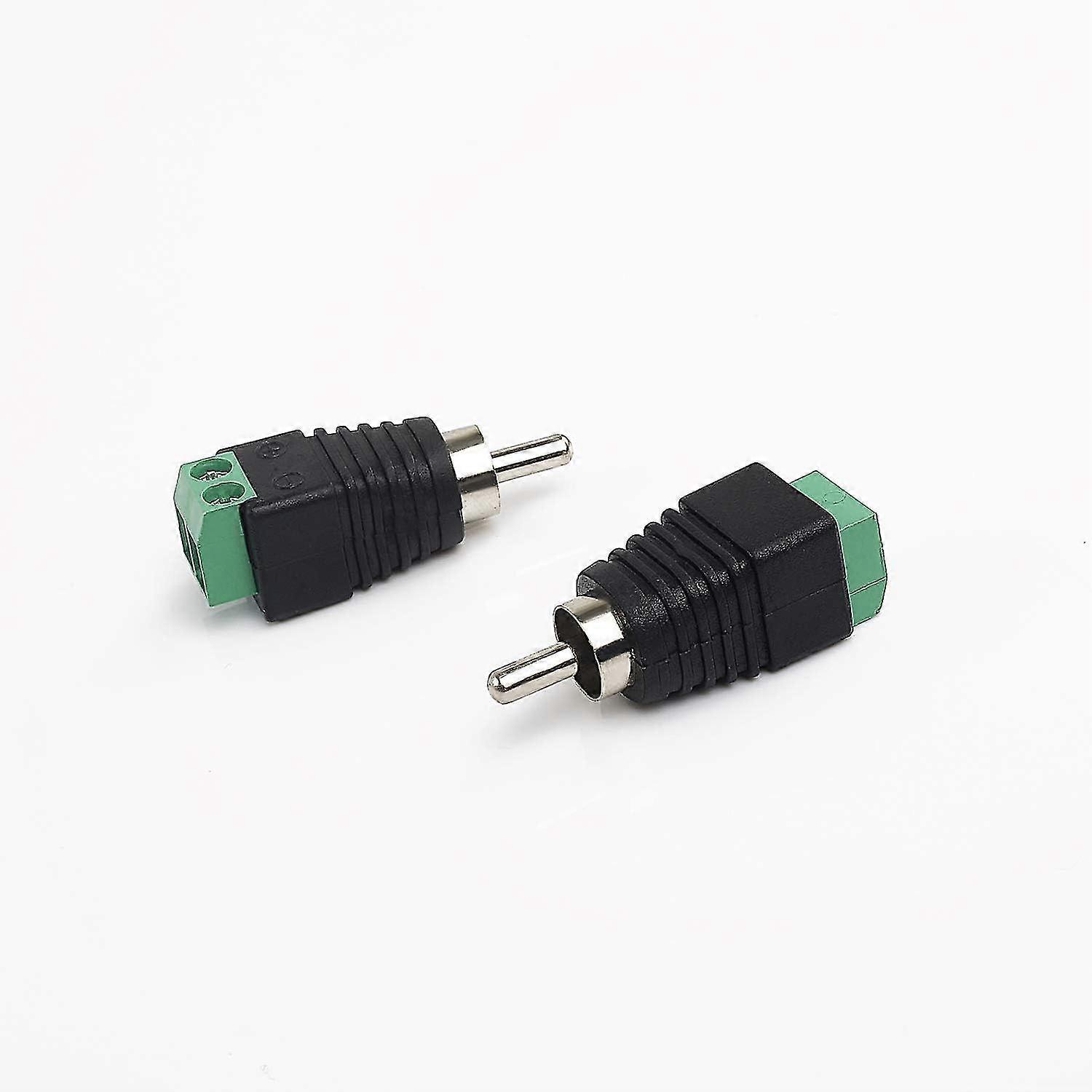 2pcs Rca Cable Audio Adapter Male Plug To Av Screw Terminal Audio Video ...