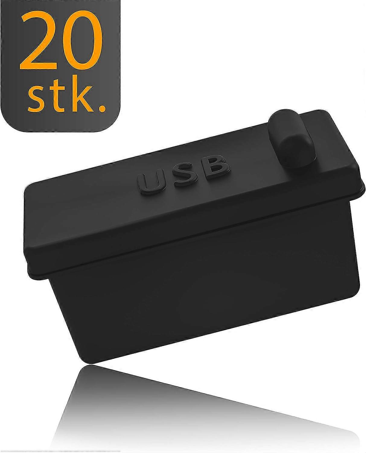 20x USB-A Type Dust Plug for Desktop PC, Black Laptop, MacBook - USB-A Dust Plug - Silicone Dust Plug - Transparent