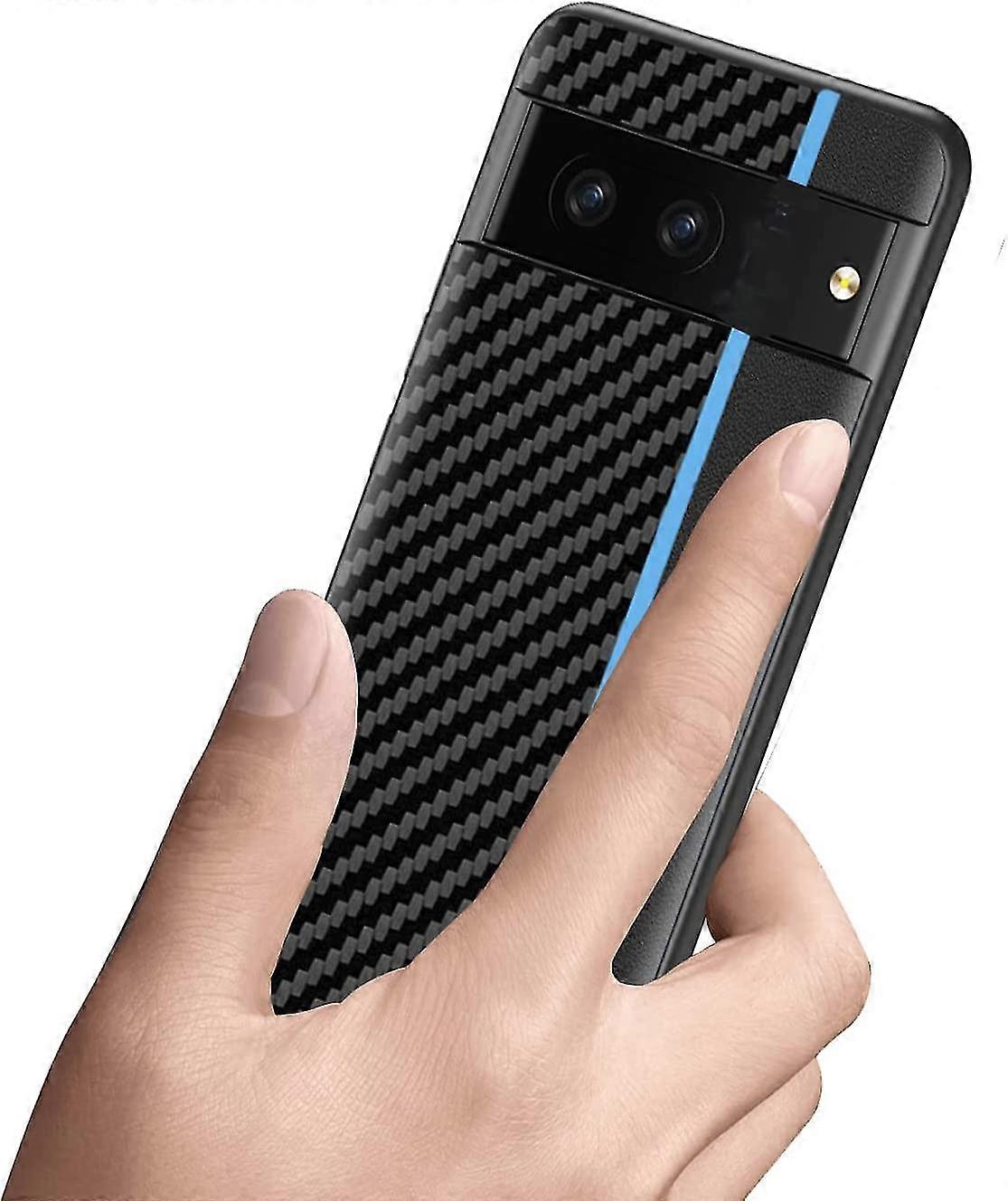 Carbon Fiber Case Compatible With Google Pixel 7 Pro/7, Slim Hard Pc + Soft Tpu Bumper Shockproof Cover
