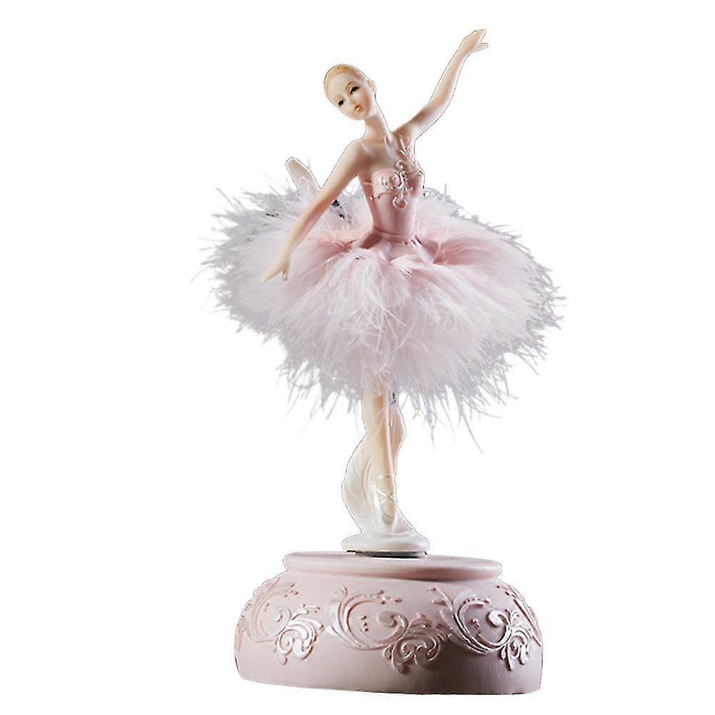 Ballerina Music Box Dancing Girl Swan Lake Carousel med fjäder för födelsedagspresent