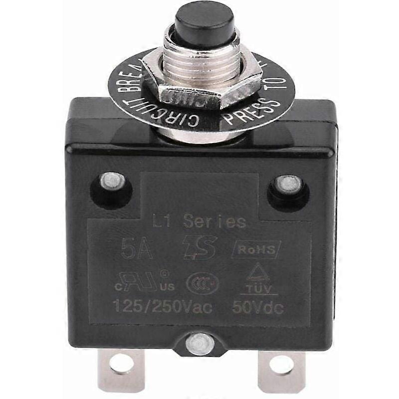 5A Circuit Breaker Reset Thermal Switch Overload Protection Push Button
