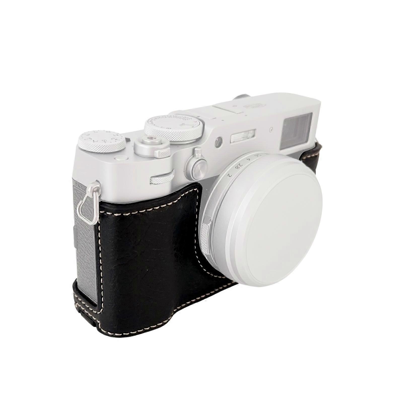 Portable Camera Protective Case Retro Camera Case Carry Bag Opening Bottom Design with Shoulder Strap for Fujifilm X100VI Camera