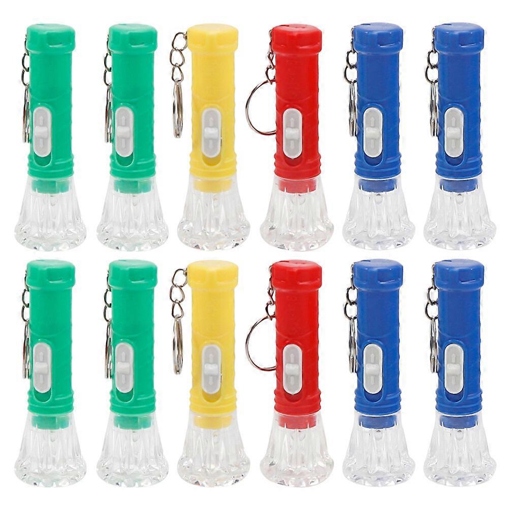 18Pcs Mini Flashlight Portable Flashlight Keychain Bag Hanging Decoration Random Color