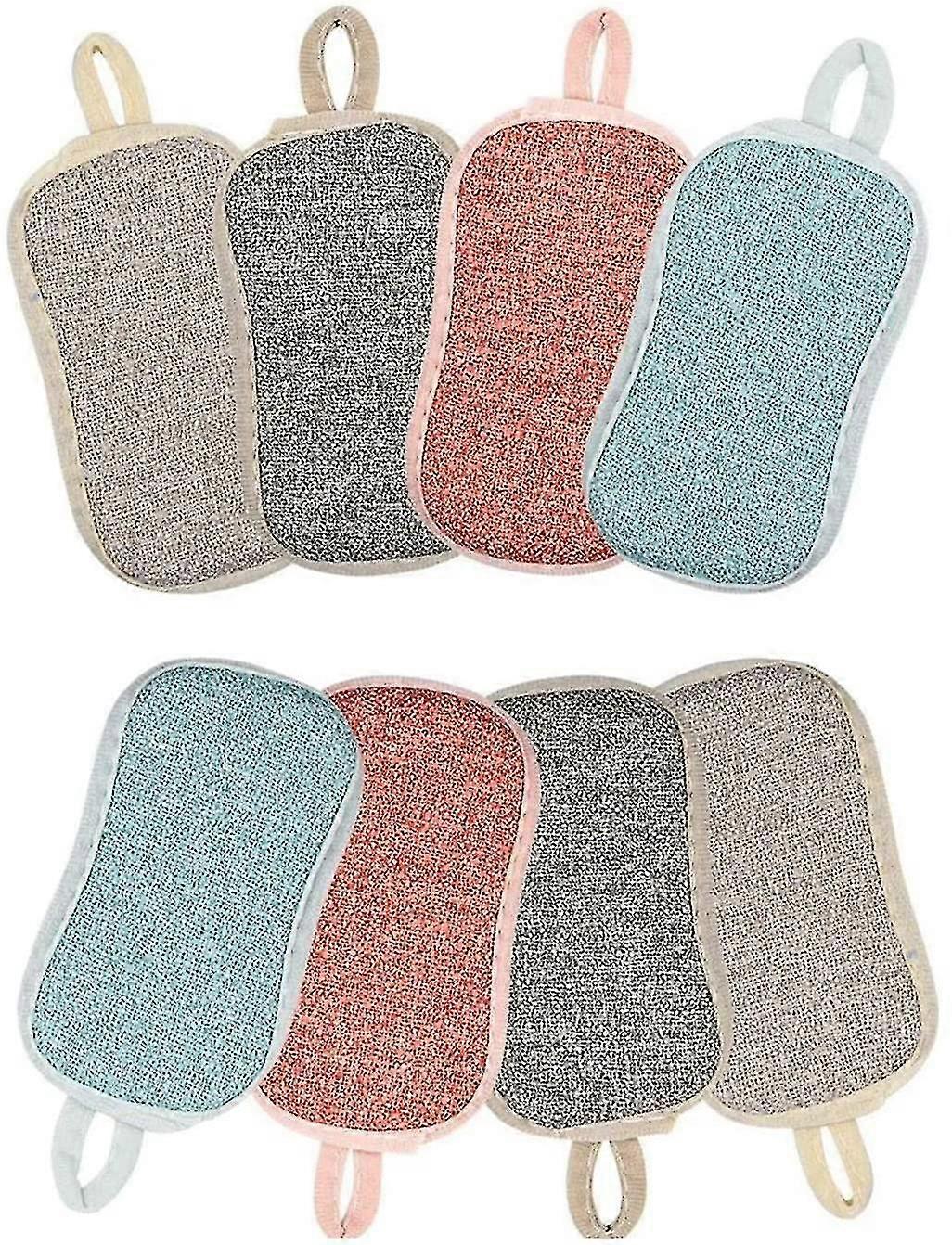 Reusable Microfiber Scourer Sponges Double Sponge Microfiber Scourer Cloth Double Sided