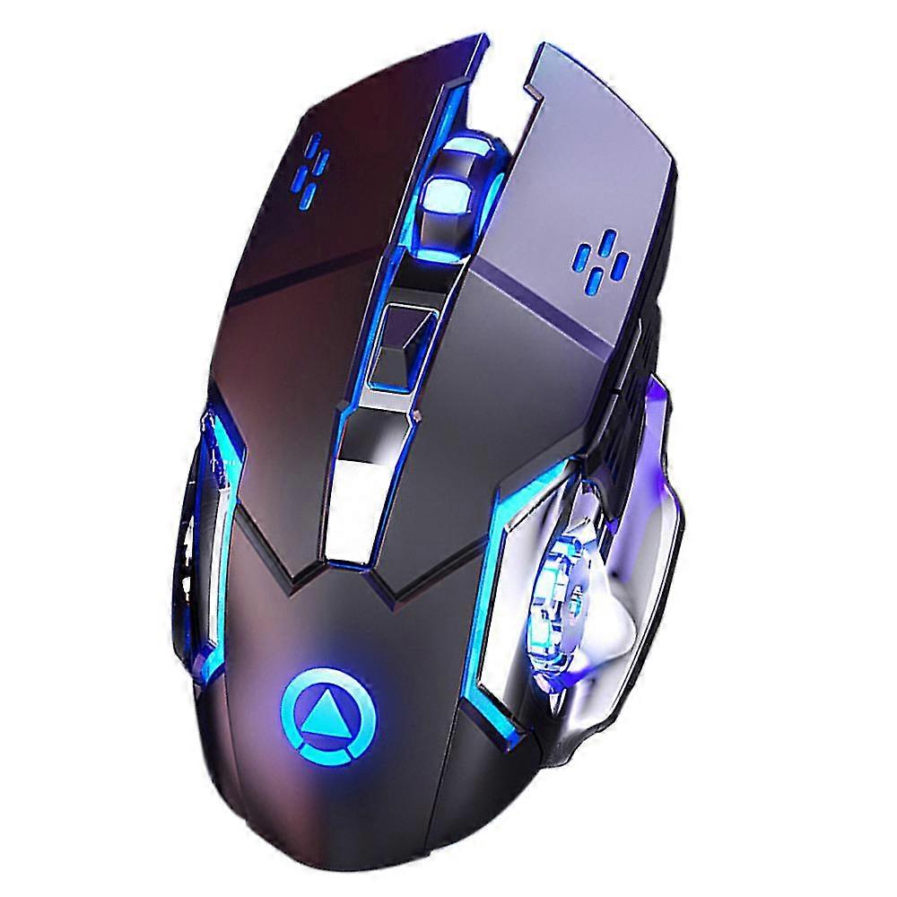 Led Backlit Rechargeable Wireless Gaming Mouse With Side Buttons - 6 Programmable Buttons