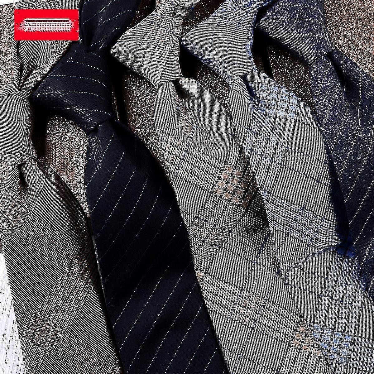 男性のためのネクタイ、ソリッドメンズネクタイ、男性のための綿ストライプスキニーネクタイ、結婚式パーティーのためのスリムメンズネクタイダークブラウンksize