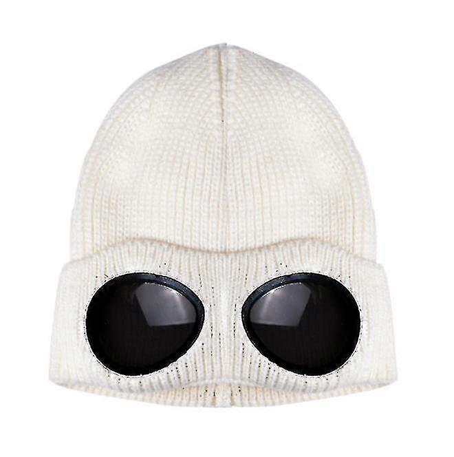 Unisex Wool Knitted Goggles Beanie