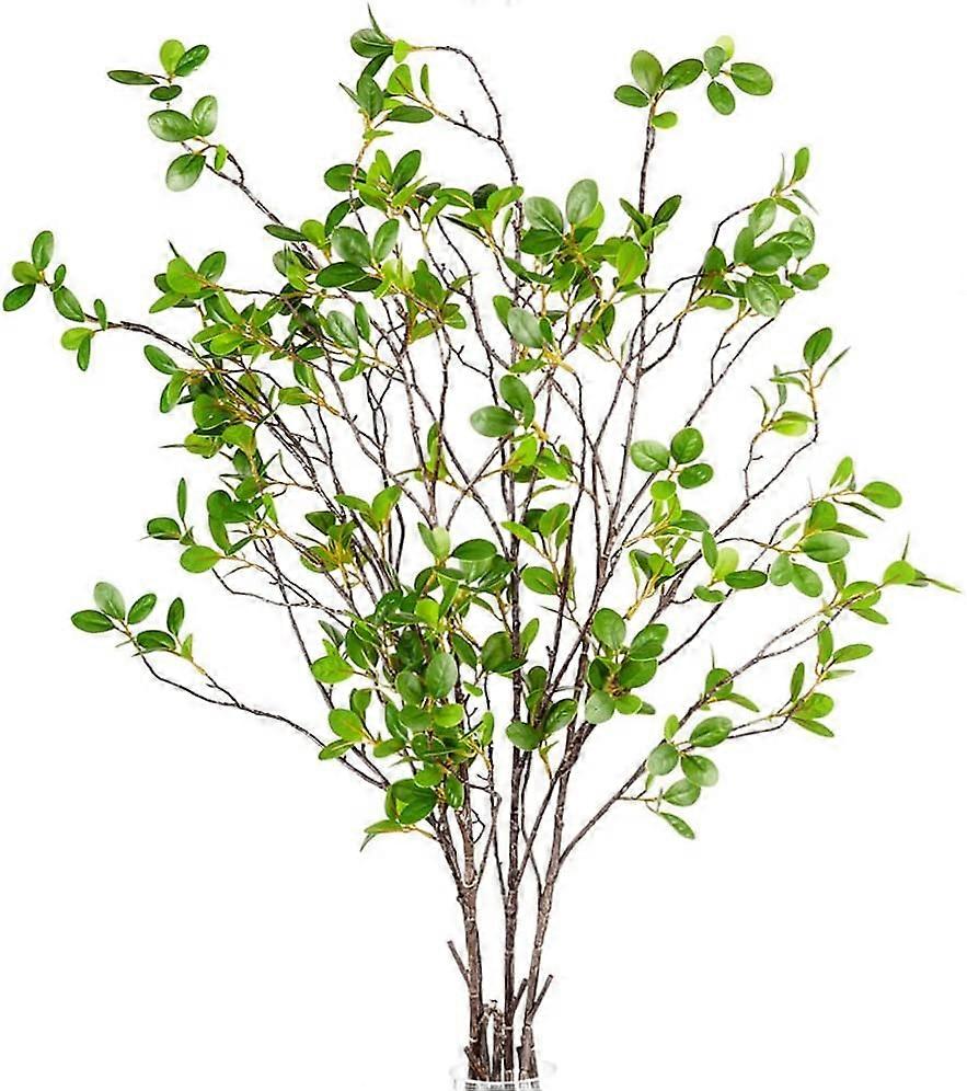 3 Pack Artificial Greenery Stems Branches for Vase Fake Stems Faux Green Stems Artificial Ficus Stems Faux Stems(45"/Branches) (Green)