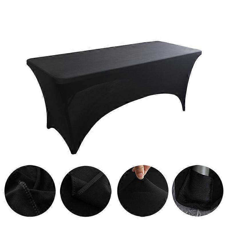 Stretchable Tablecloths 6ft For Rectangle Tables With Open Back, Fitted Spandex Rectangular Patio Table Covers