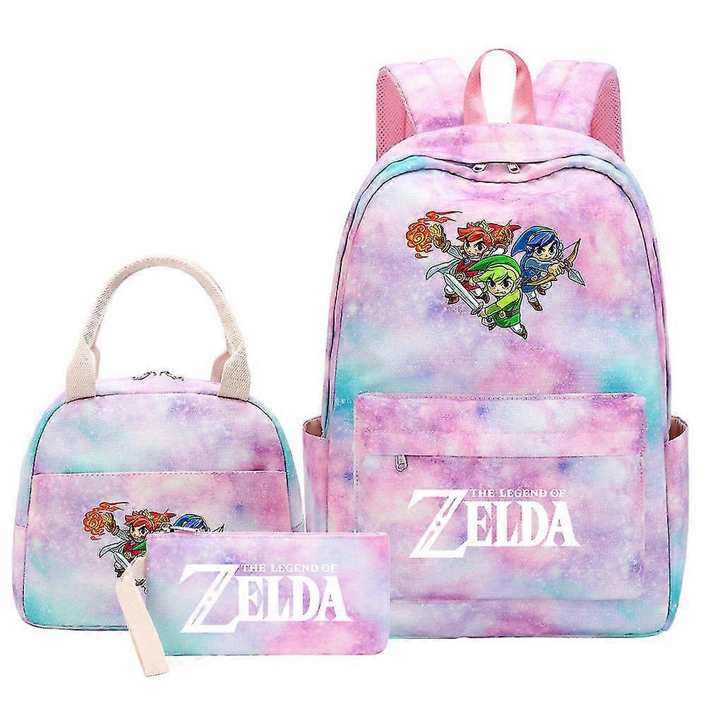 زيلدا جيرل – حقائب الغداء للأطفال | حقائب كتب قوس قزح جالاكسي | طقم حقائب مدرسية للمراهقات من 3 قطع | حقيبة ظهر كمبيوتر محمول للسفر للبنات