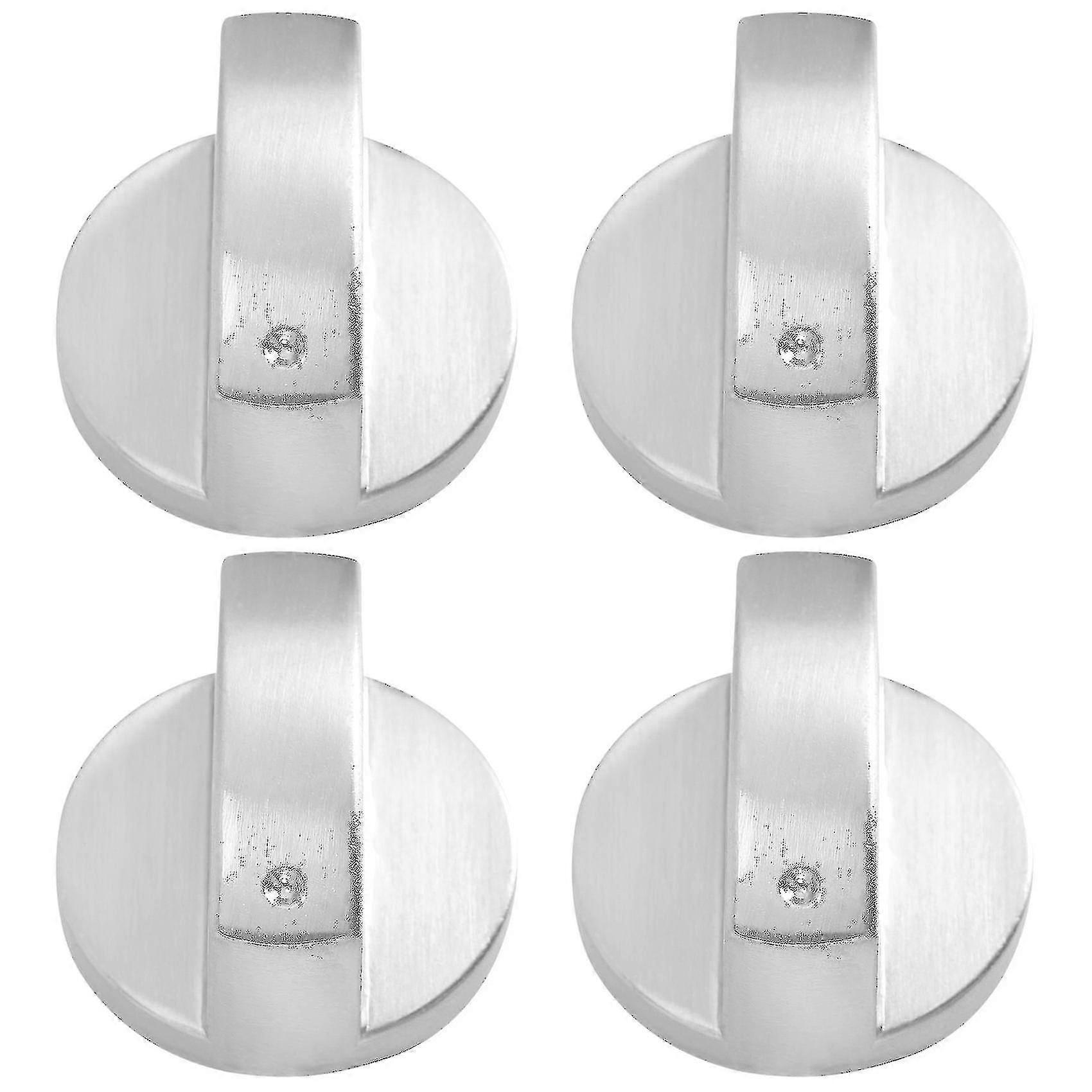 Cooker Knobs,oven Knob(4pcs),6mm Universal Silver Stove Control Knobs Adaptors Oven Switch Cooking