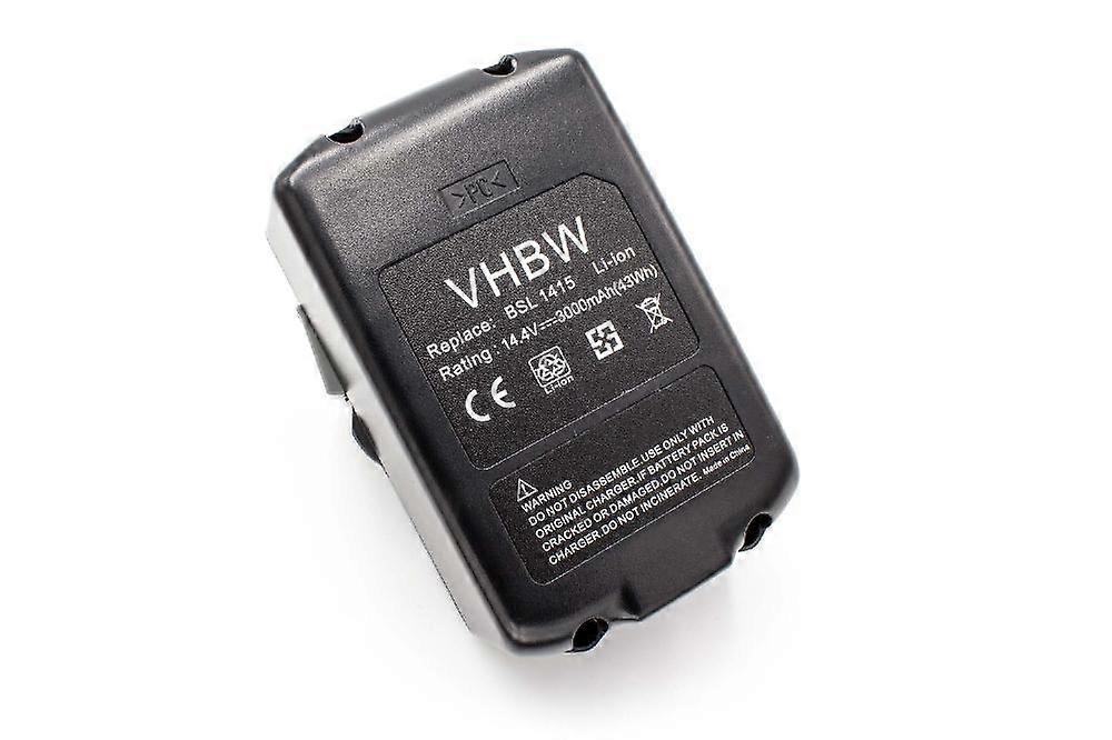 vhbw Akku kompatibel mit Hitachi Hikoki C 14DSL2, 14DSL, C 14DYSL, C 14DYSL2, CD 14DFL, C 14DSL, CD 14DSL Werkzeug (3000 mAh, Li-Ion, 14,4 V)