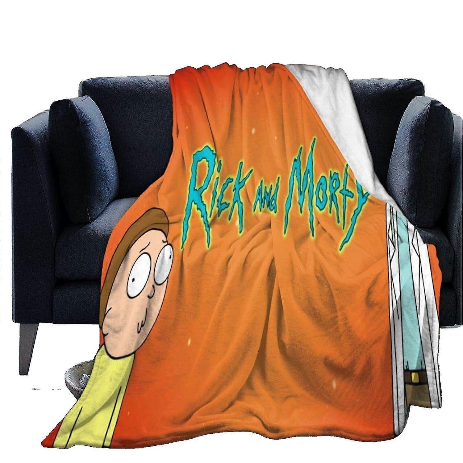 ريك ومورتي بطانية الصوف بحجم مزدوج بطانية مريحة لسرير سرير كرسي أريكة - W320-R1537
