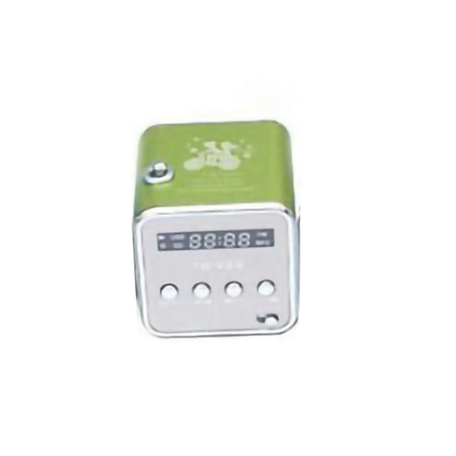 Mini Bluetooth Speaker Clear Sound 4 Buttons Design Screen Display FM Radio Wireless Portable Bluetooth Speaker Green Bluetooth Version