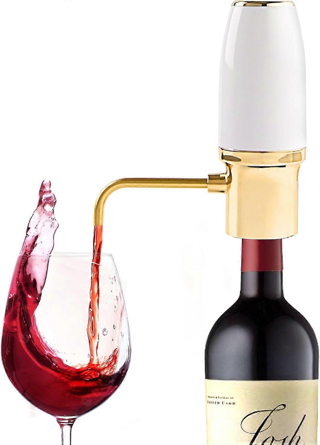 Electric Wine Aerator Pourer Automatic Wine Dispenser Pourer Spout with USB Rechargeable, Best Gift for Wine LoversWhite Without Base