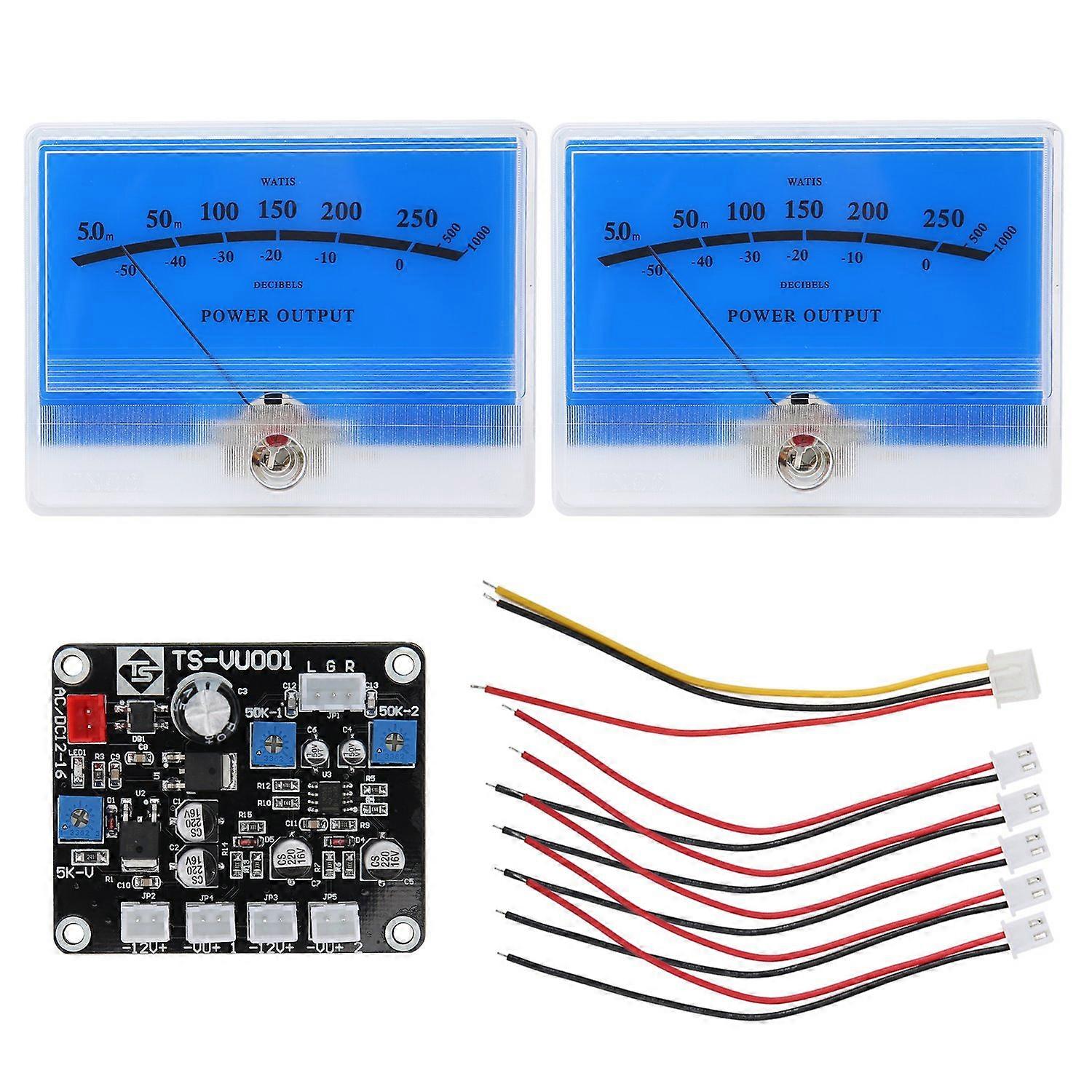 TS-DB90A-L 2PCS VU Meter Sound Level Meter Driver Board with Backlight for DIY Recording Studio