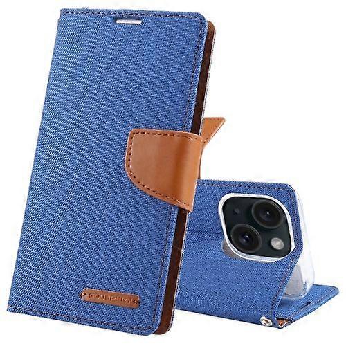 For iPhone 15 GOOSPERY CANVAS DIARY Fabric Texture Flip Leather Phone Case