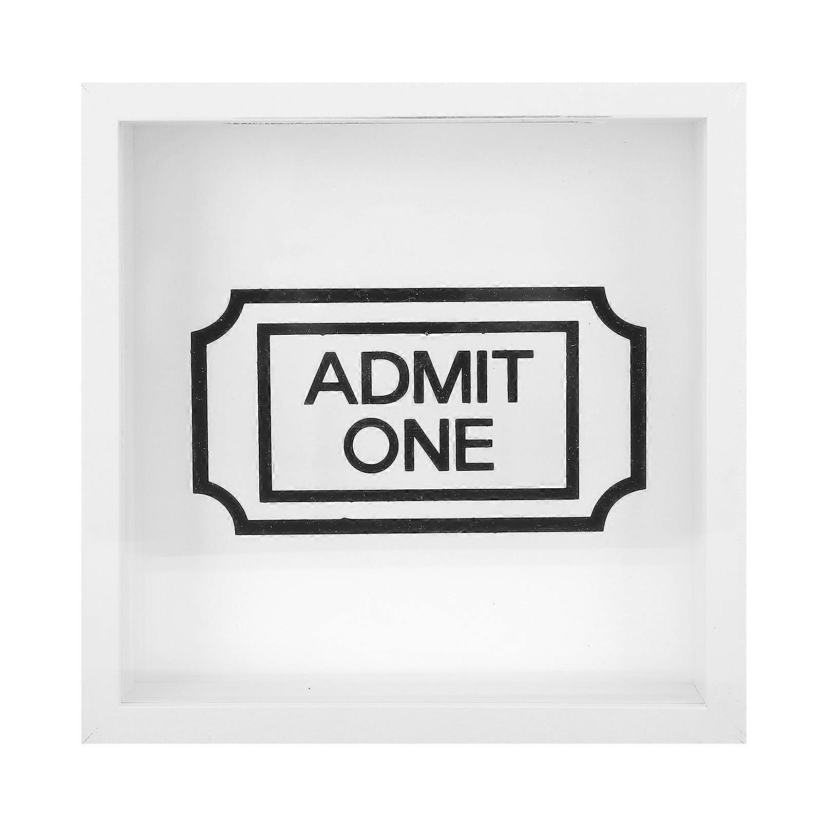 Ticket Shadow Box Photo Frame Memory Storage 20x20cm Letter Pattern