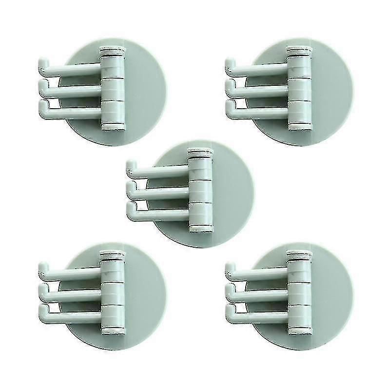 5pcs Functal Rotating Hook 3 Hooks Tless Kit Bath Door Ful Portable Rotating Stora