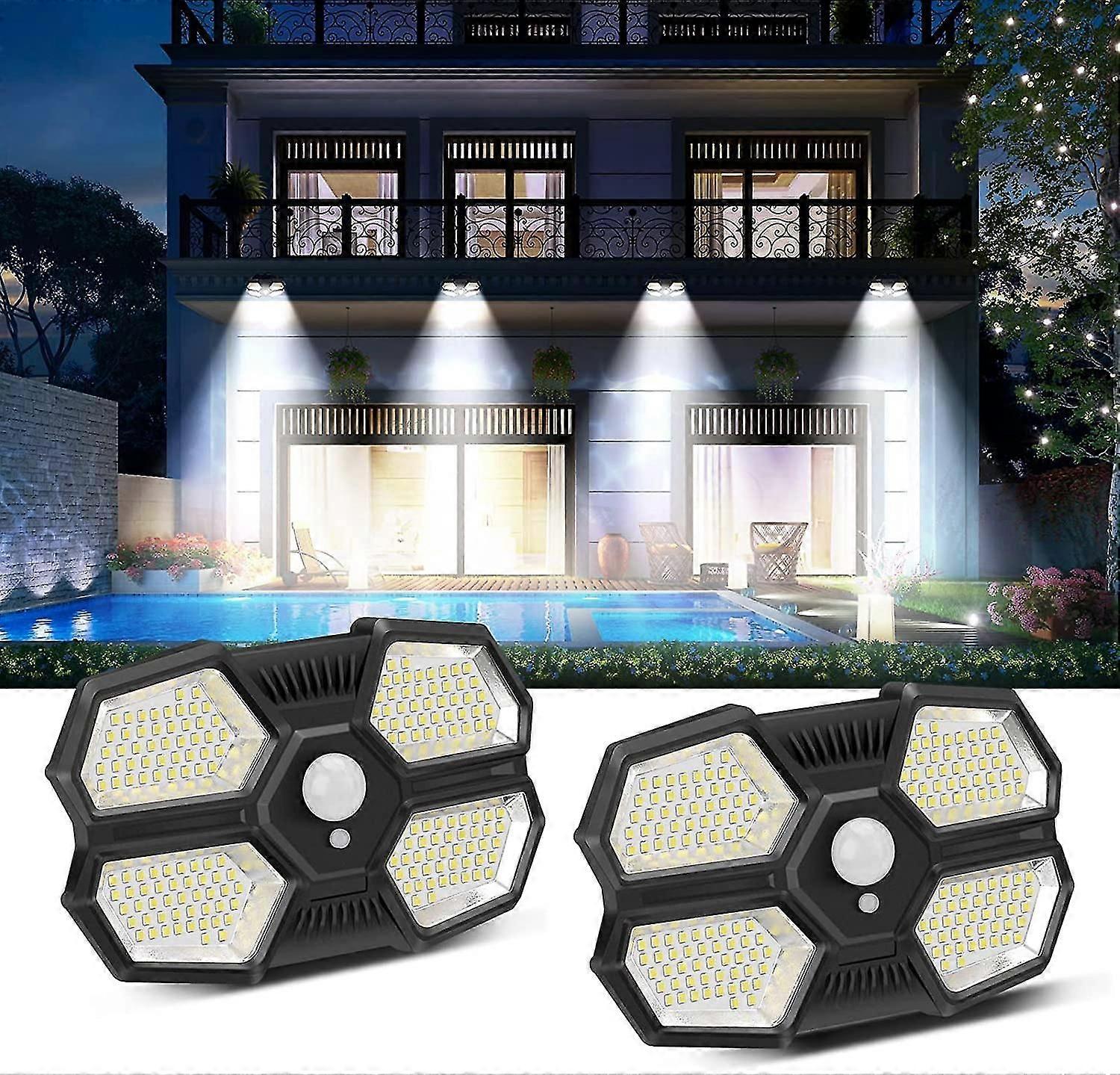 Outdoor Solar Light, 180 Led Motion Sensor Outdoor Led Flood Light, 3 Modes Solar Light With Motion Sensor Ip65 Waterproof For Garage Garden Fence - 2