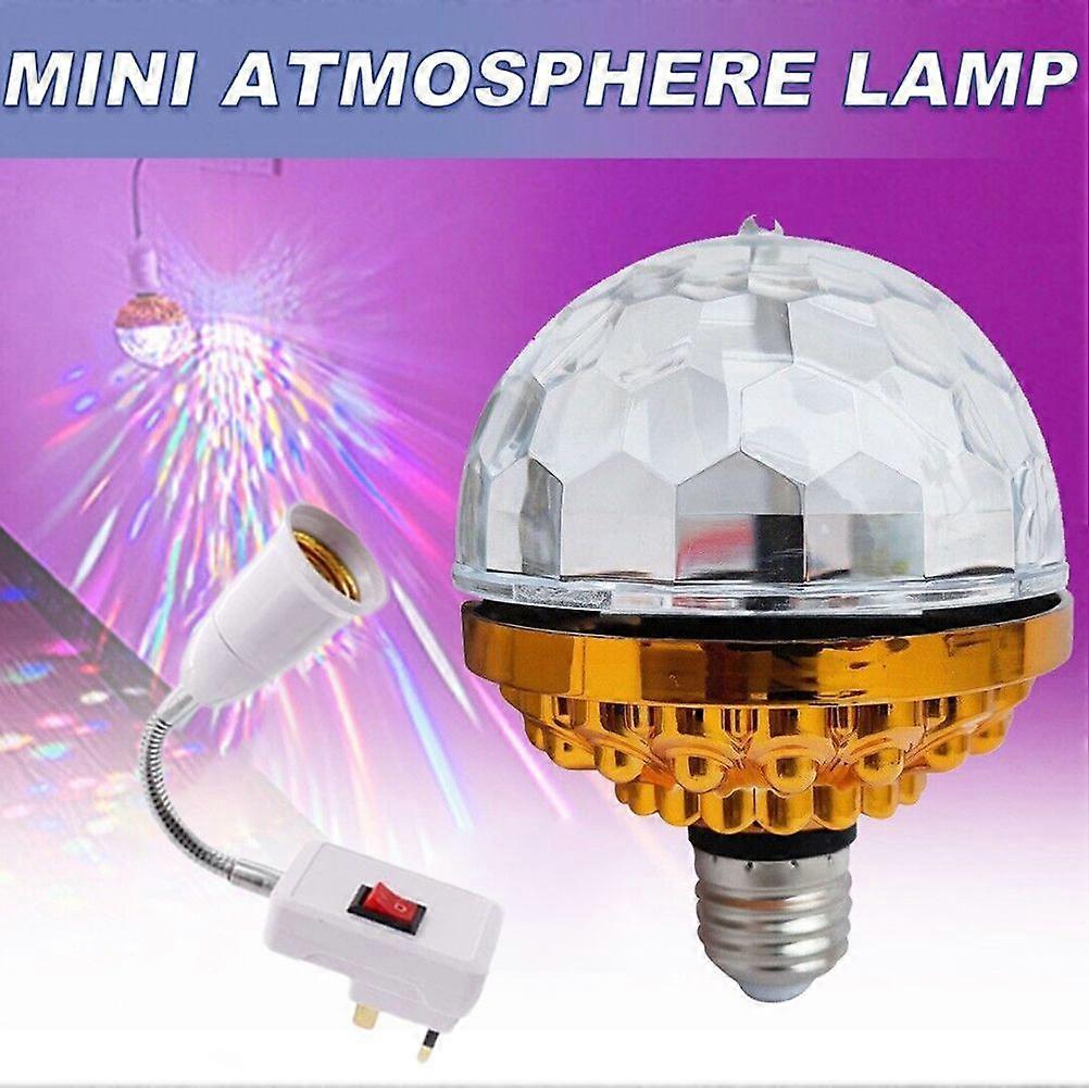 Colorful Rotating Ball Light DJ Crystal RGB Party Light Disco Ball LED RGB Strobe Party Lamp Bulb Rotating Ball Light Bulb with Socket