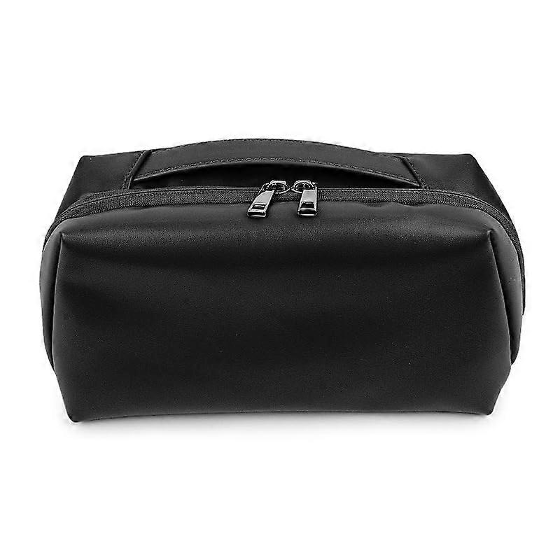 Large PU leather cosmetic bag for all, with divider and handle 