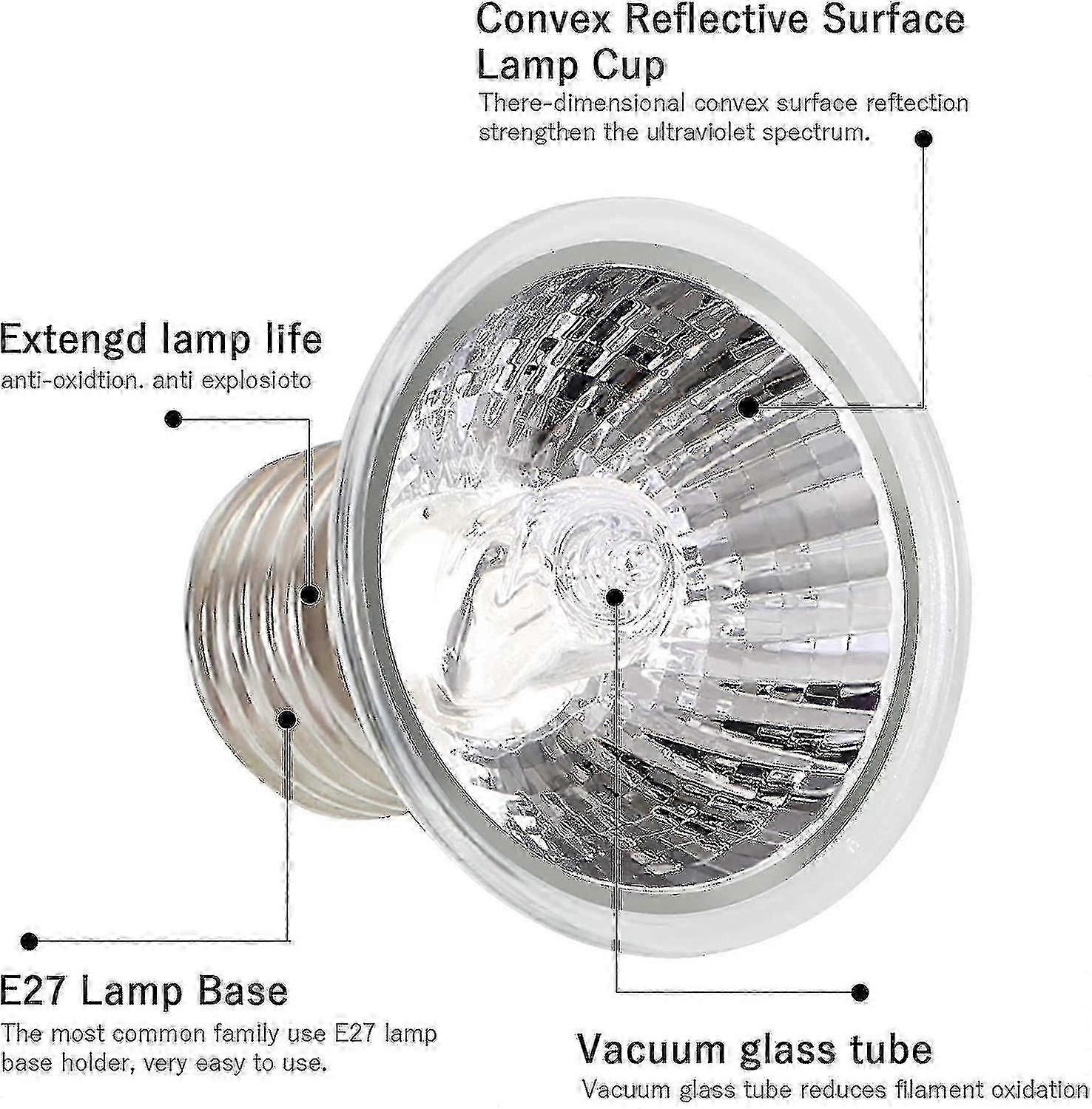 Sürüngen Isı Ampulü Uva + uvb 3.0 Tam Spektrumlu Kaplumbağa Isı Lambası Ampul 25w Isı Lambası-sfygv