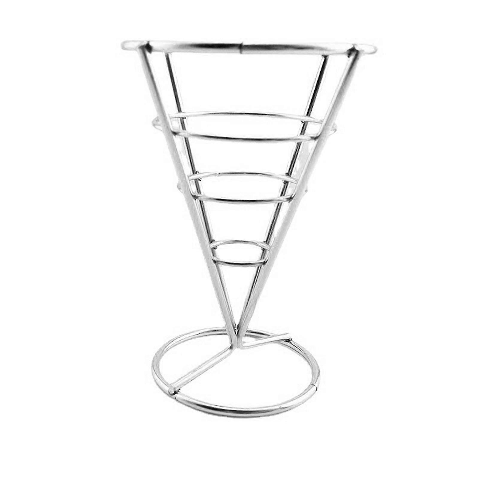 Cône en métal panier à frites support de frites Snack Fried présentoir Rack à usage multiple Supports en fil pour restaurant Party Silver