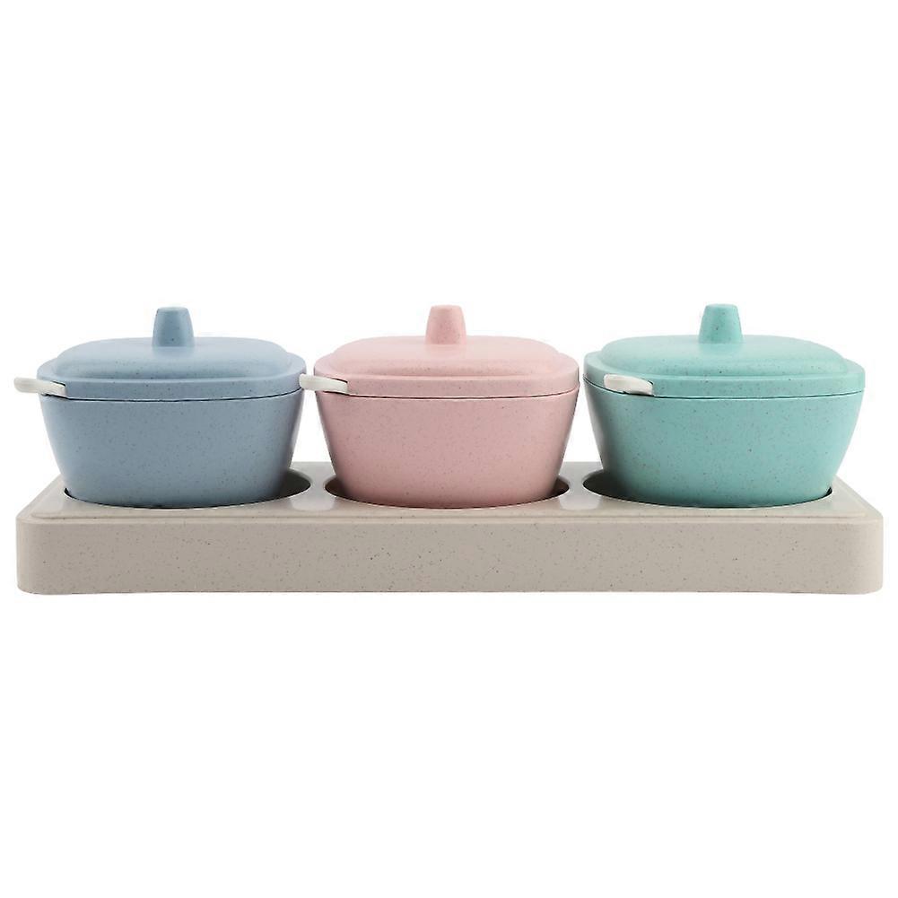 Wheat Straw Seasoning Box for Home Kitchen