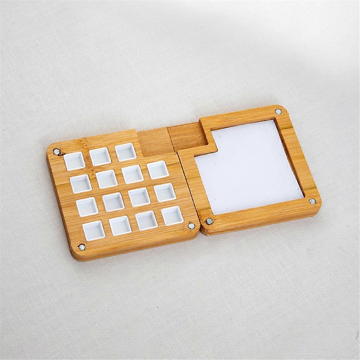 Black Walnut Watercolor Palette, Foldable Wooden Palette Box