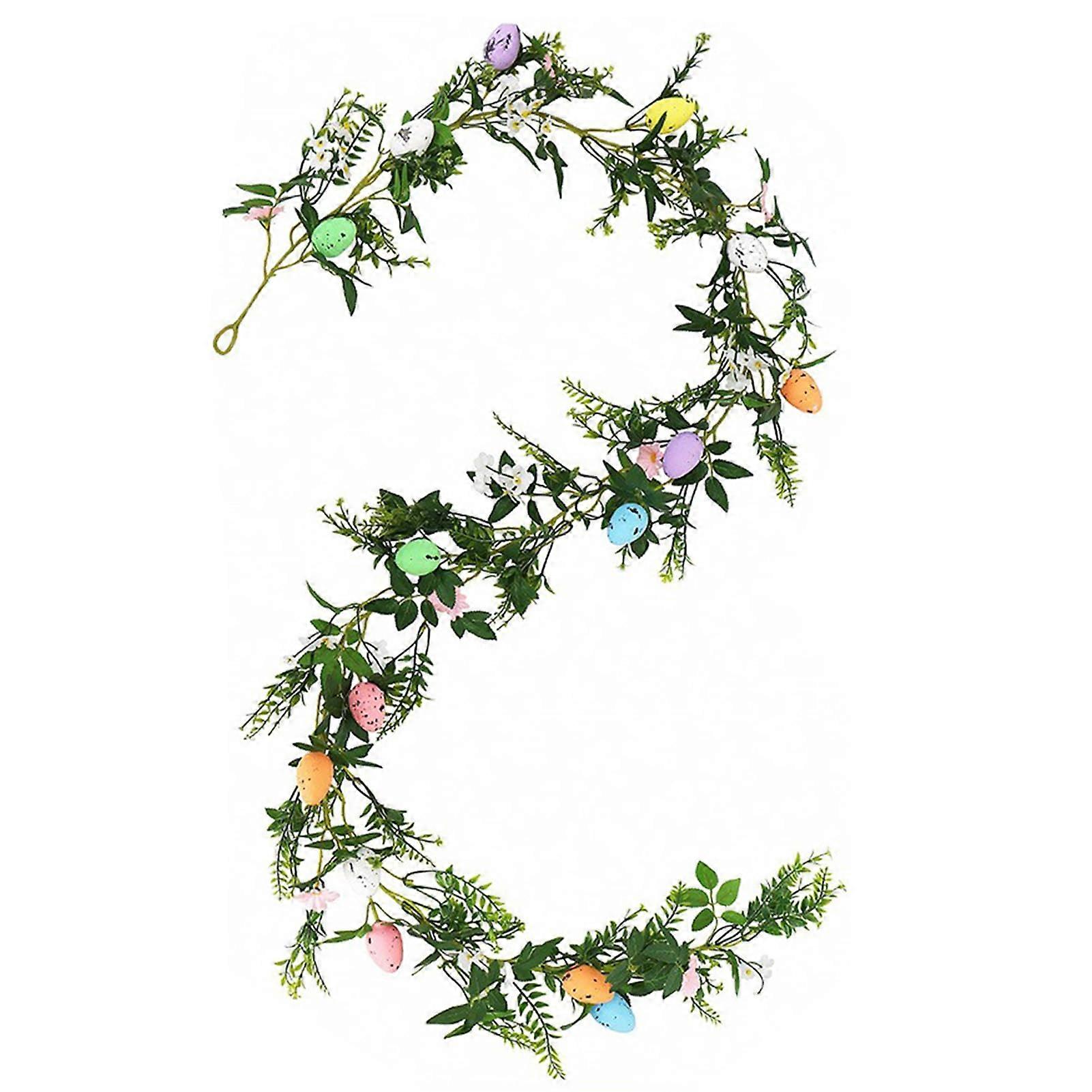 75" Artificial Easter Egg Garland with Faux Greenery