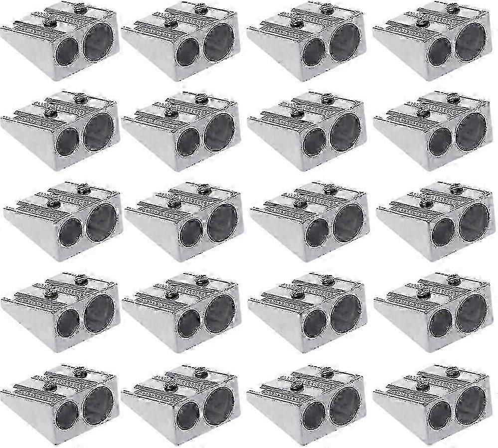 Magnesium Pencil Sharpener, Handheld Metal Pencil Sharpener with 2 Holes for Schools Offices Homes Art Projects, 2-Hole Pencil Sharpener-In stock