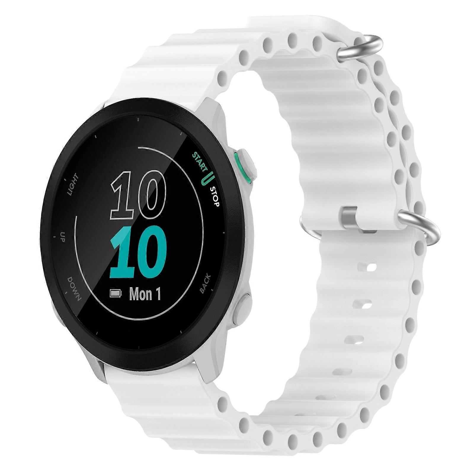 For Garmin Forerunner 55 20mm Ocean Style Silicone Solid Color Watch Band