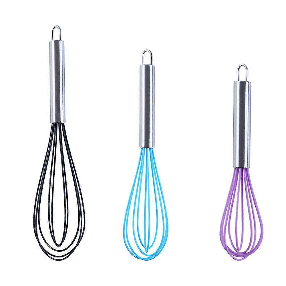 Durable Silicone Whisk Set, Wire Whisks, Cooking, Mixing, Baking