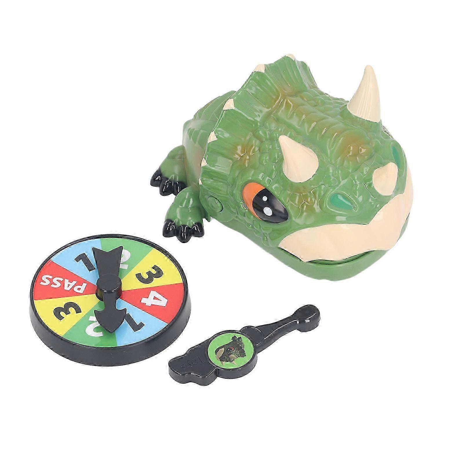 Finger Biting Prank Toy Dinosaur Shaped Interesting Interactive Press Teeth Funny Game for Kids Green