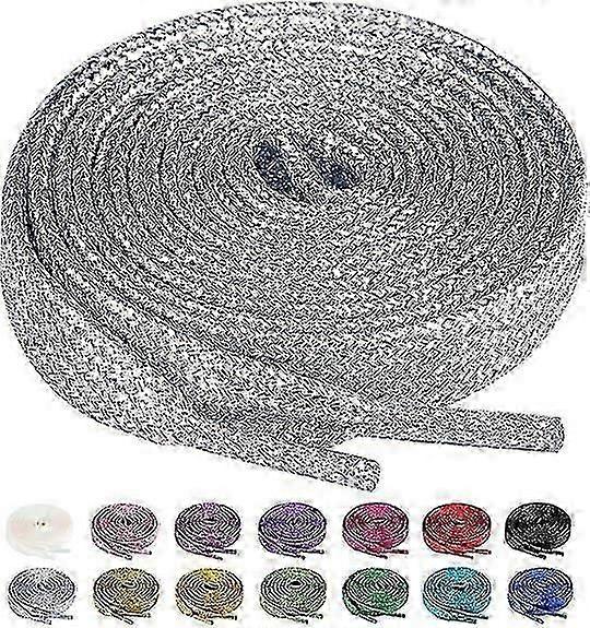 2 Pairs 120cm Flat Glitter Shiny Metallic Shoe Laces, Colorful Sequin Shoelaces