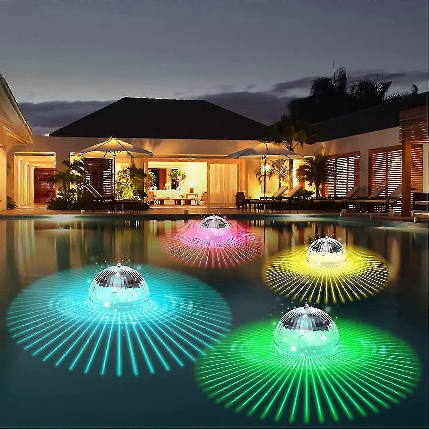 Solar Floating Pool Lights, Disco Lights with RGB Color Changing Waterproof,1pc