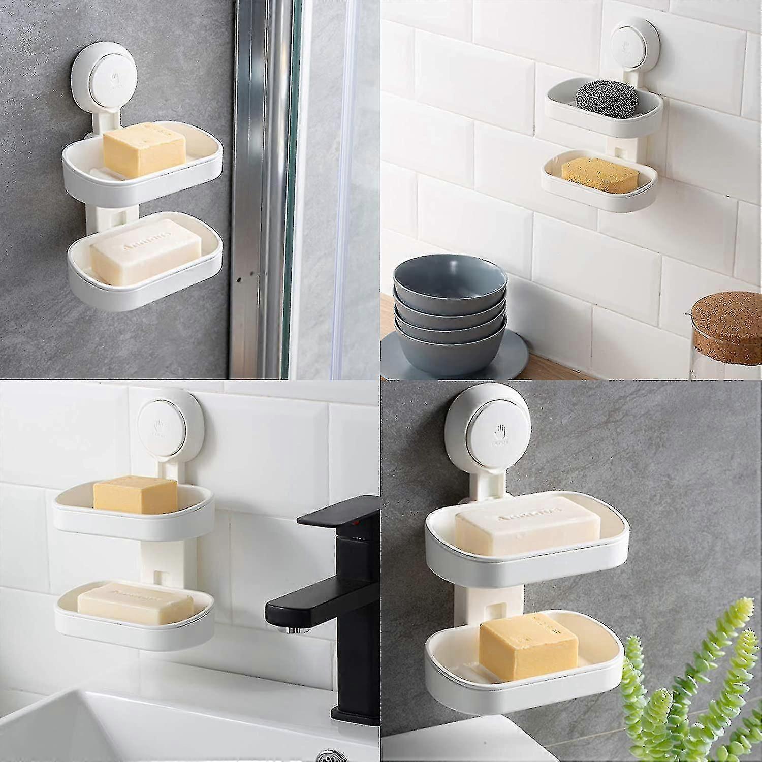 2024 Double Layer Soap Dish, No Drilling, Detachable